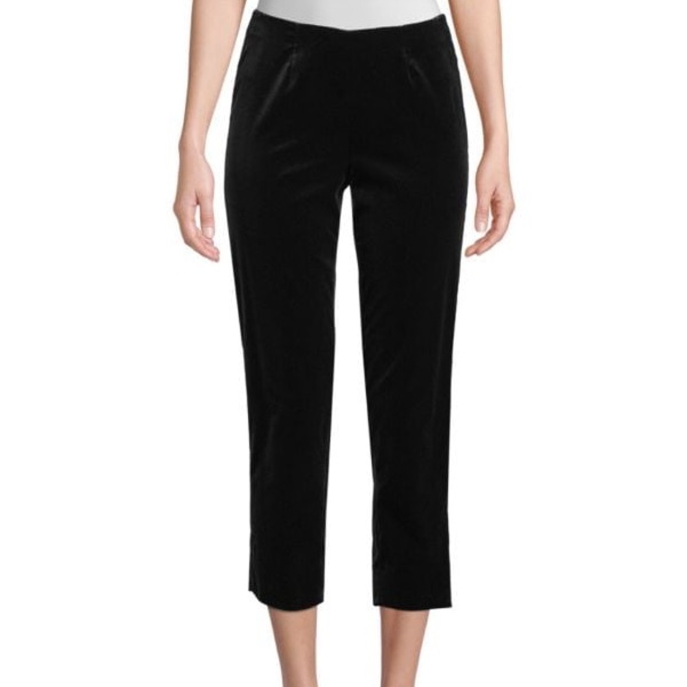 Piazza Sempione Audrey Navy Velvet Cropped Pants Size IT 52 (US 16) NWT